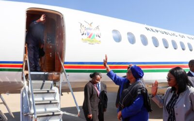 PRESIDENT NANGOLO MBUMBA ON A DIPLOMATIC MISSION